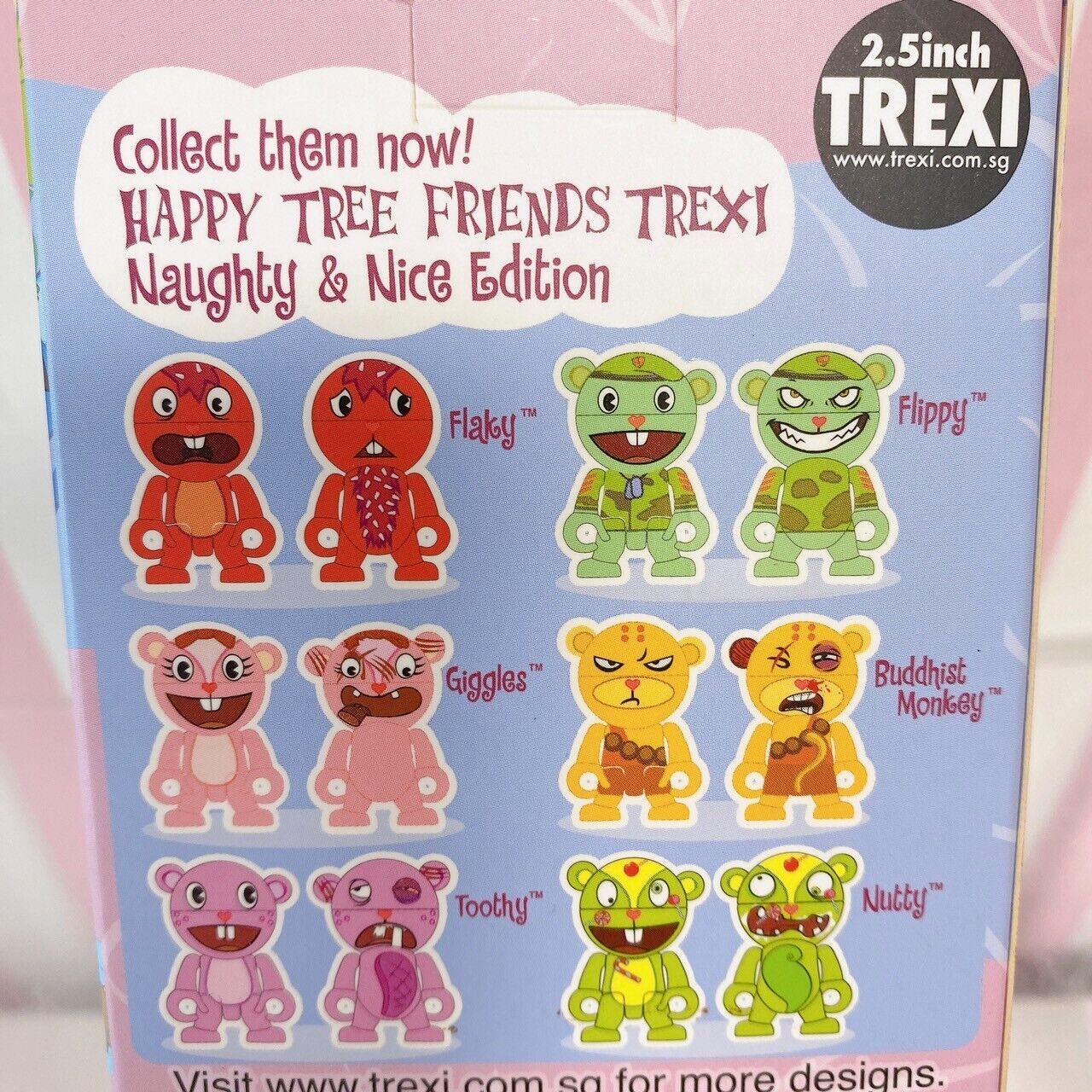 Happy Tree Friends Figure Set 3 Toothy Nutty Flippy Green Pink Box Kawaii Rare