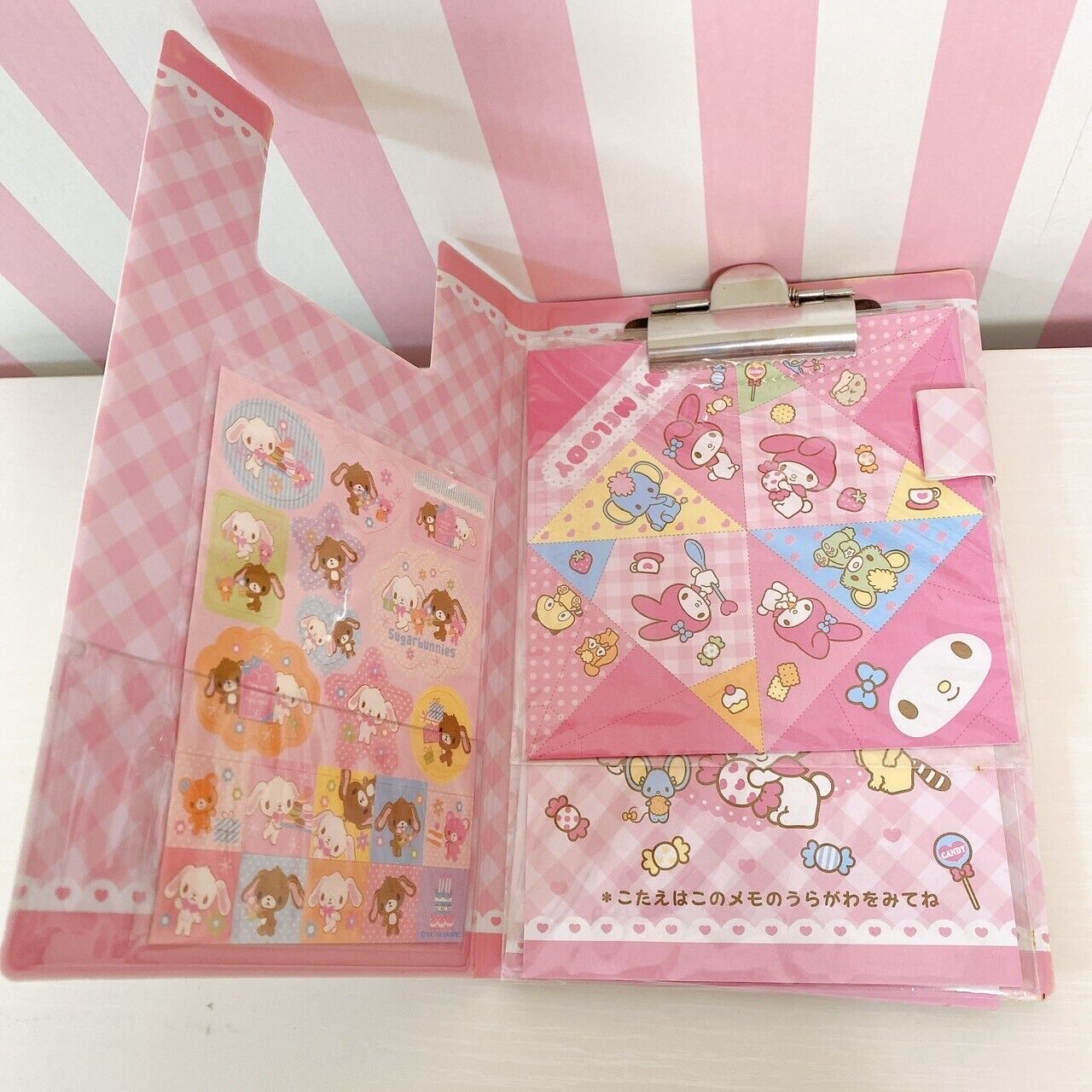 Sanrio Sugar Bunnies My Melody Stationery Set Mezzo Piano Box Memo Sticker Rare