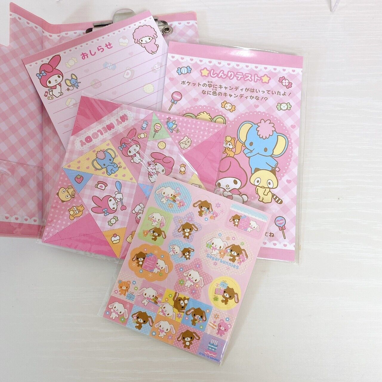 Sanrio Sugar Bunnies My Melody Stationery Set Mezzo Piano Box Memo Sticker Rare