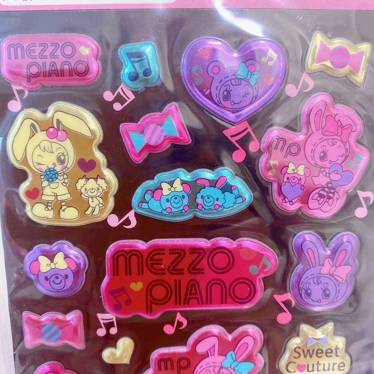 Mezzo Piano Stationery 4 Set Sticker Ribbon Heart Popo Mimi Kawaii Character