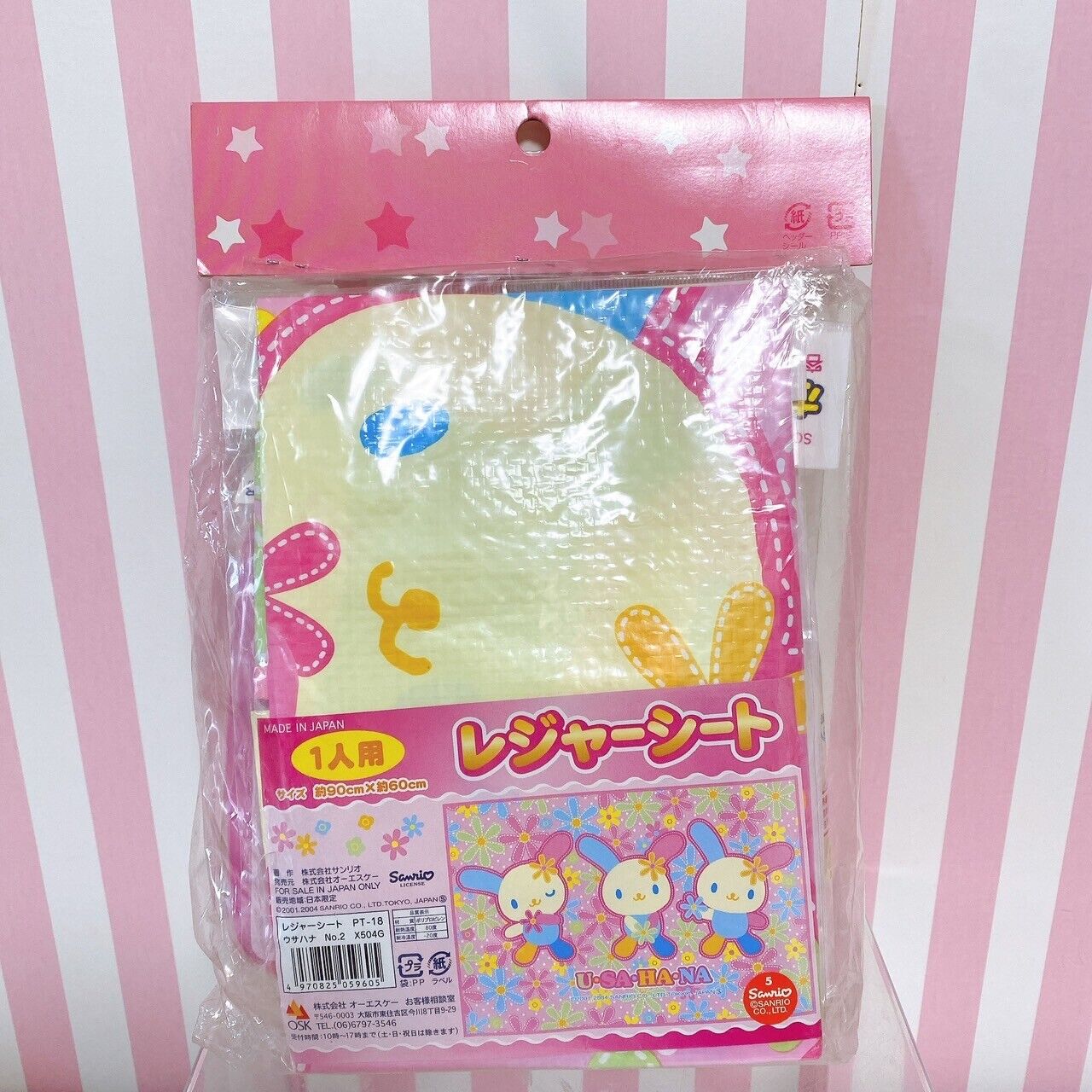 Sanrio Usahana Lunch Box Picnic Sheet Water Bottle Set Bento Obento Pink Rabbit