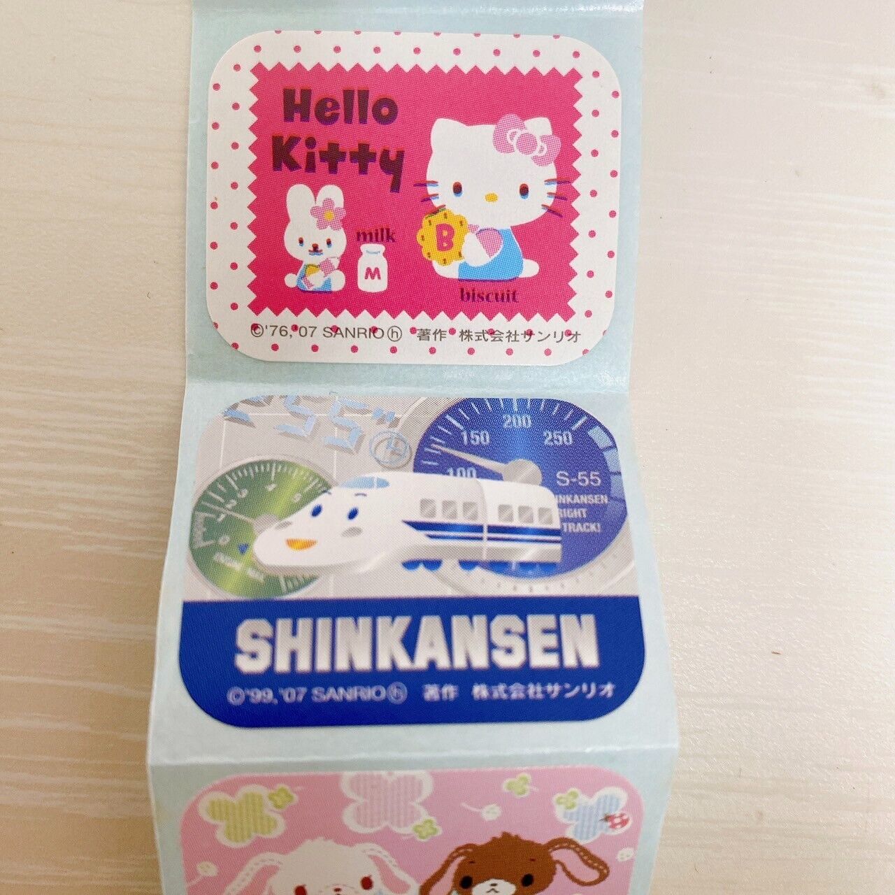 Sanrio Sugar Bunnies Pandausa Komugiusa Mini Towel Handkerchief Sticker Set Rare