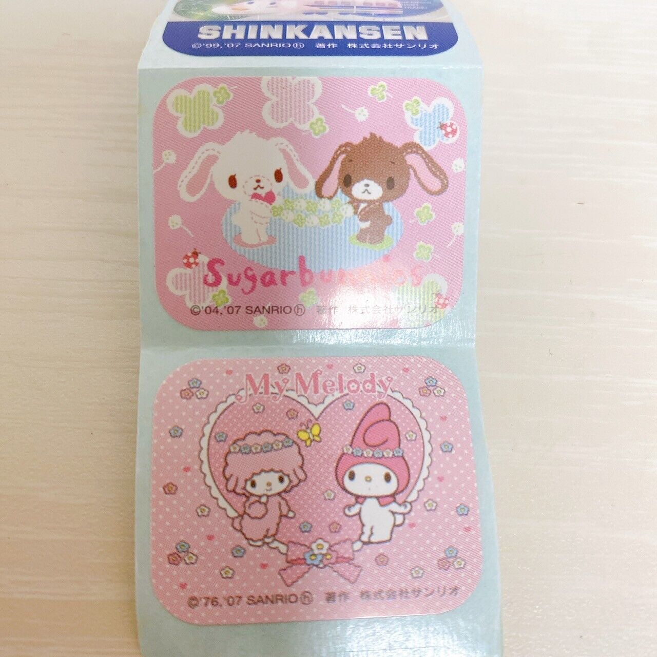 Sanrio Sugar Bunnies Pandausa Komugiusa Mini Towel Handkerchief Sticker Set Rare