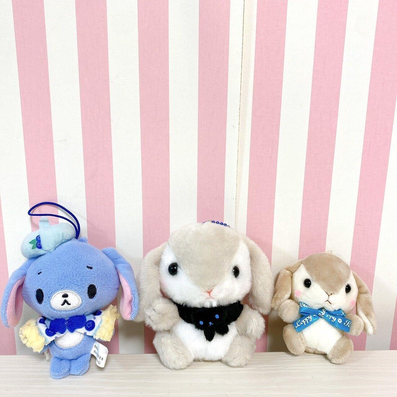 Sanrio Sugar Bunnies Aousa Poteusa Loppy Plush Set 3 Soft Stuffed Toy Mascot