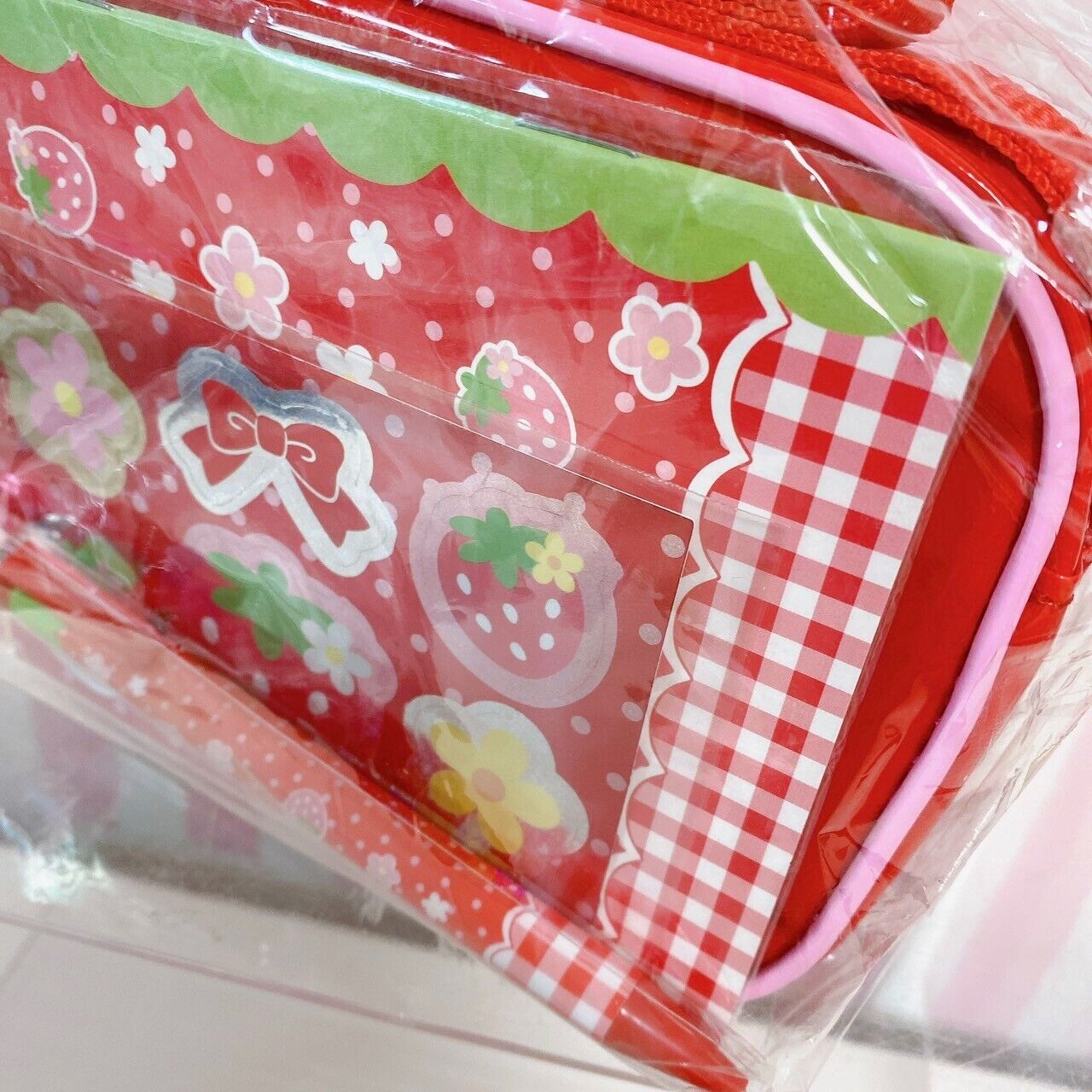 Mother Garden Pouch Stationery Set Pen Sticker Strawberry Ribbon Red Flower Rare