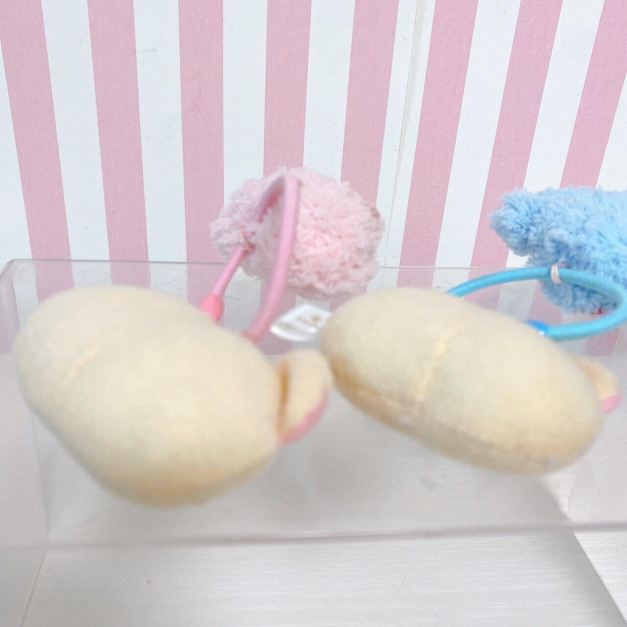 San-X Rilakkuma Korilakkuma Hair Tie Accessory White Bear Blue Pink Set 2 Fluffy