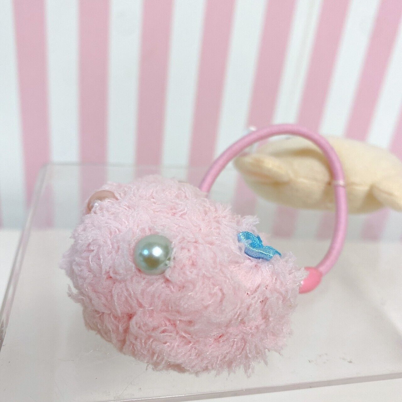 San-X Rilakkuma Korilakkuma Hair Tie Accessory White Bear Blue Pink Set 2 Fluffy