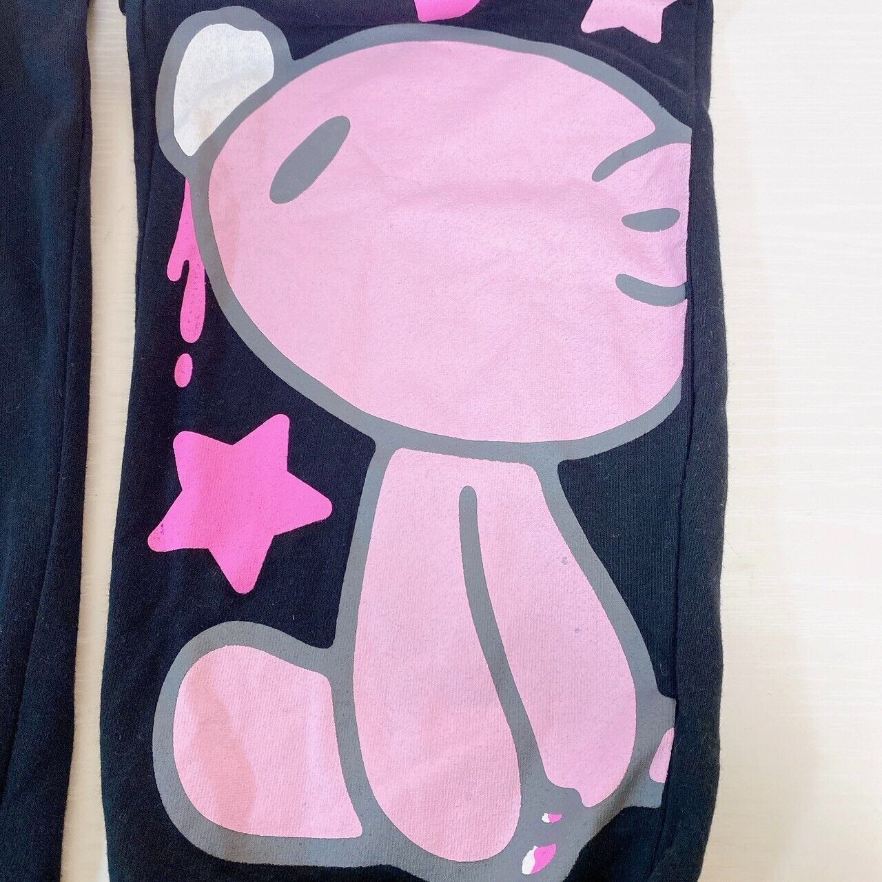 TaiTo Gloomy Bear Bloody Sweat Pants L Bottoms Black Pink Star Logo Kawaii Rare