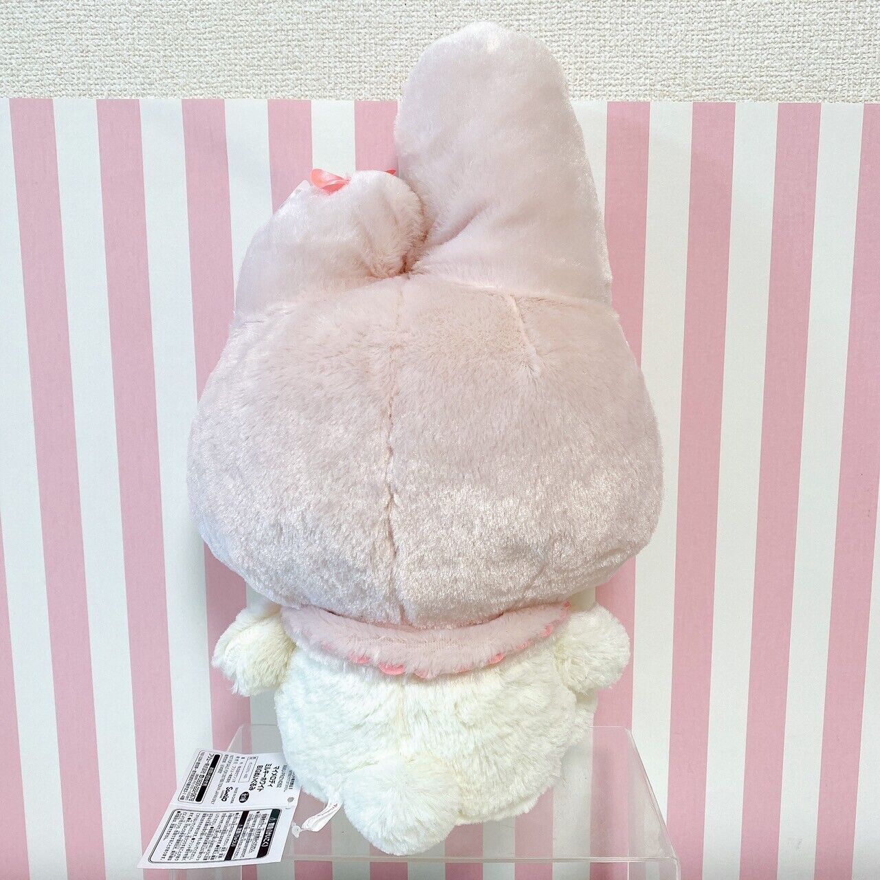 Sanrio My Melody Plush Soft Stuffed Toy Pink Ribbon Rabbit Milky White Fluffy