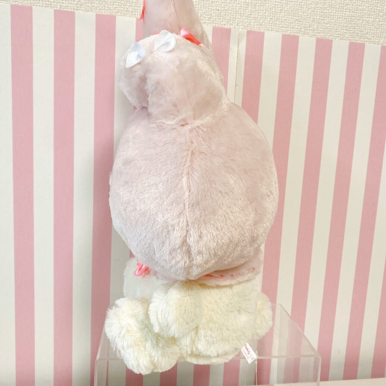 Sanrio My Melody Plush Soft Stuffed Toy Pink Ribbon Rabbit Milky White Fluffy