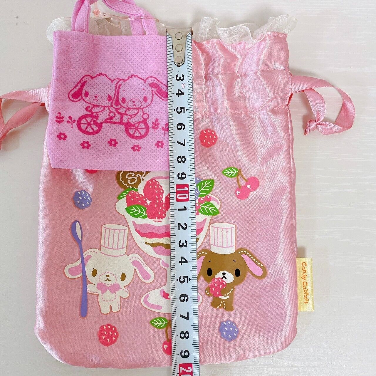 Sanrio Sugar Bunnies Drawstring Bag Goods Set Pink Shirousa Kurousa Parfait Rare