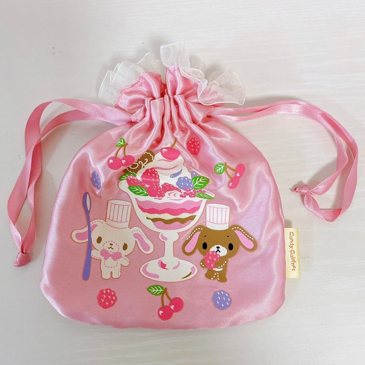 Sanrio Sugar Bunnies Drawstring Bag Goods Set Pink Shirousa Kurousa Parfait Rare