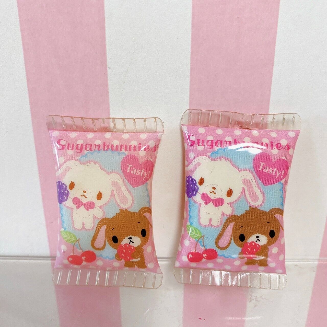 Sanrio Sugar Bunnies Drawstring Bag Goods Set Pink Shirousa Kurousa Parfait Rare