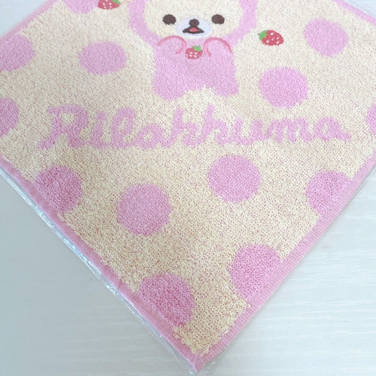 San-X Rilakkuma Korilakkuma Kiiroitori Hand Towel Set 2 Strawberry Pink Rabbit