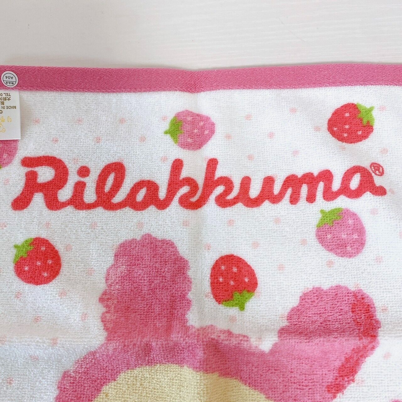 San-X Rilakkuma Korilakkuma Kiiroitori Hand Towel Set 2 Strawberry Pink Rabbit