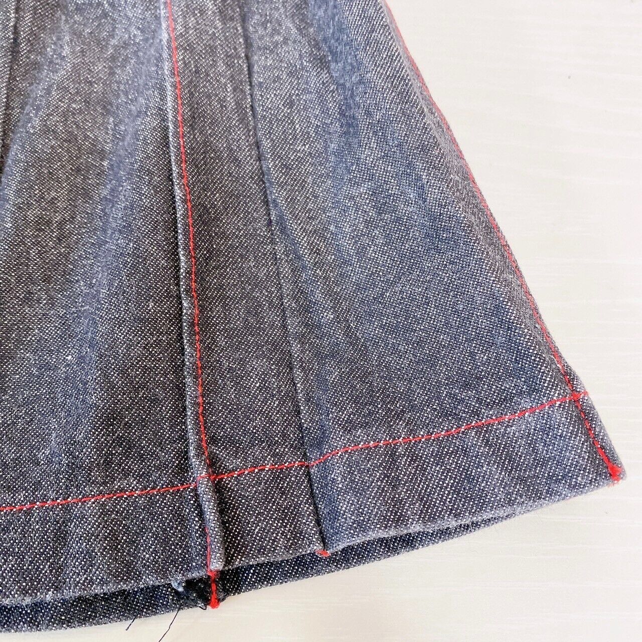 Mezzo Piano Wrap Skirt Black Red Plaid 160cm Strawberry Pleats Denim Heart Rare