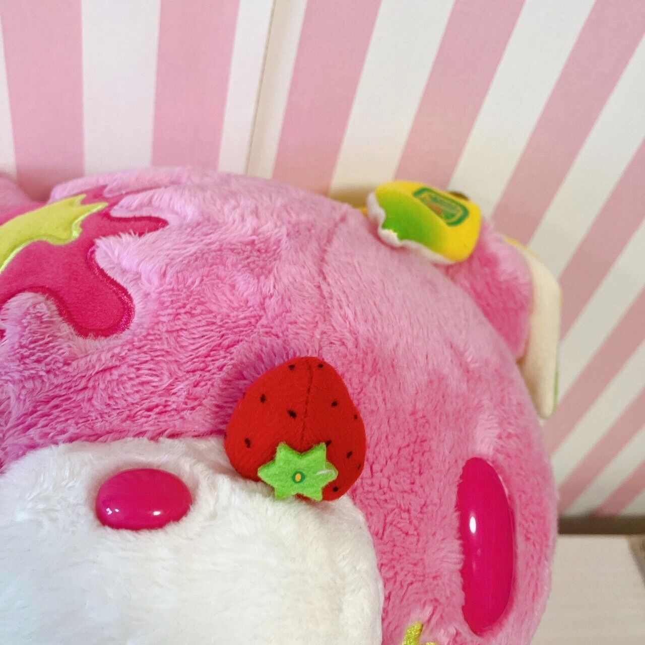 TaiTo Gloomy Bloody Bear Plush Juicy Fruits Doll Soft Stuffed Toy Pink Apple