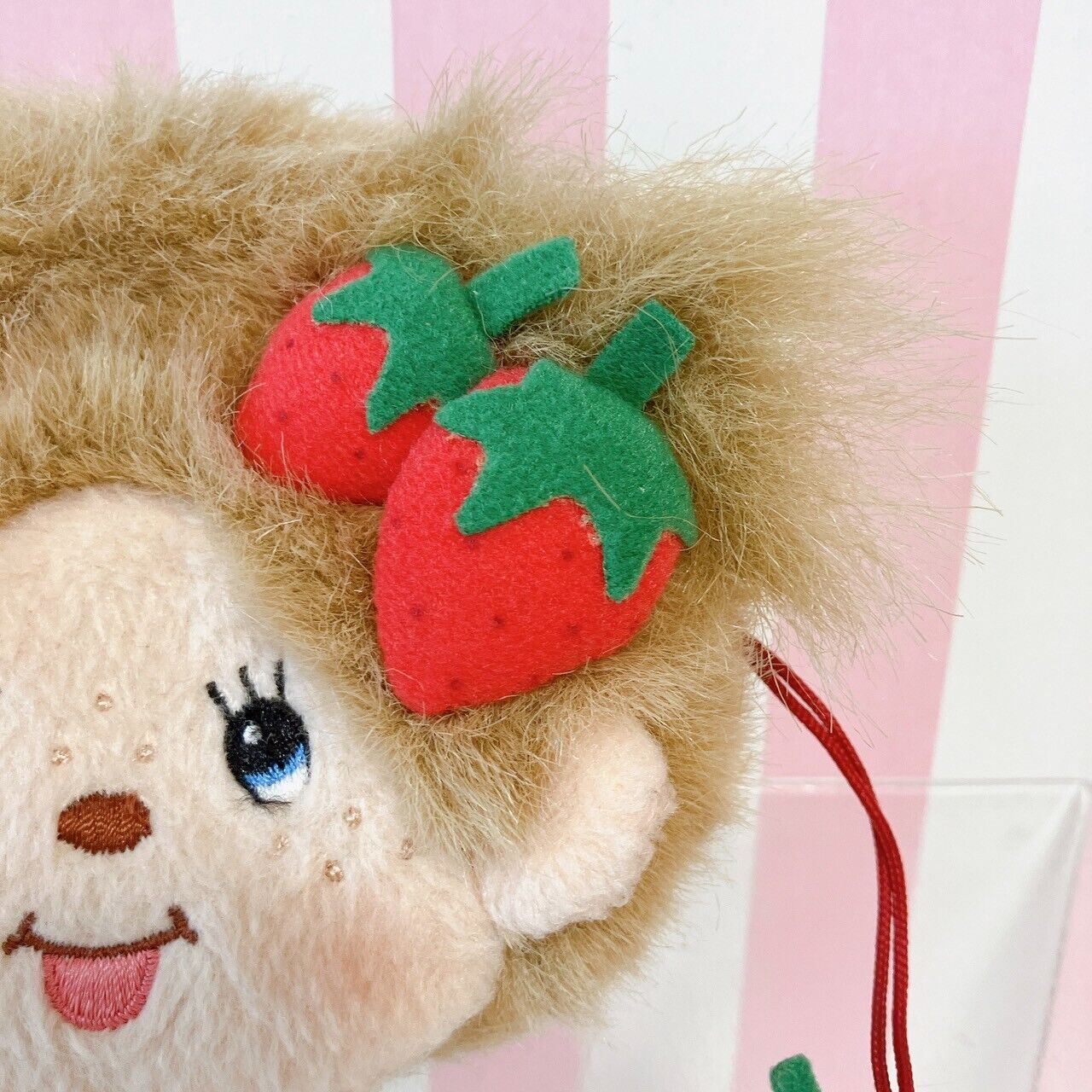 Monchhich Coin Case Purse Monkey Strawberry Fluffy Brown Kawaii Character Rare