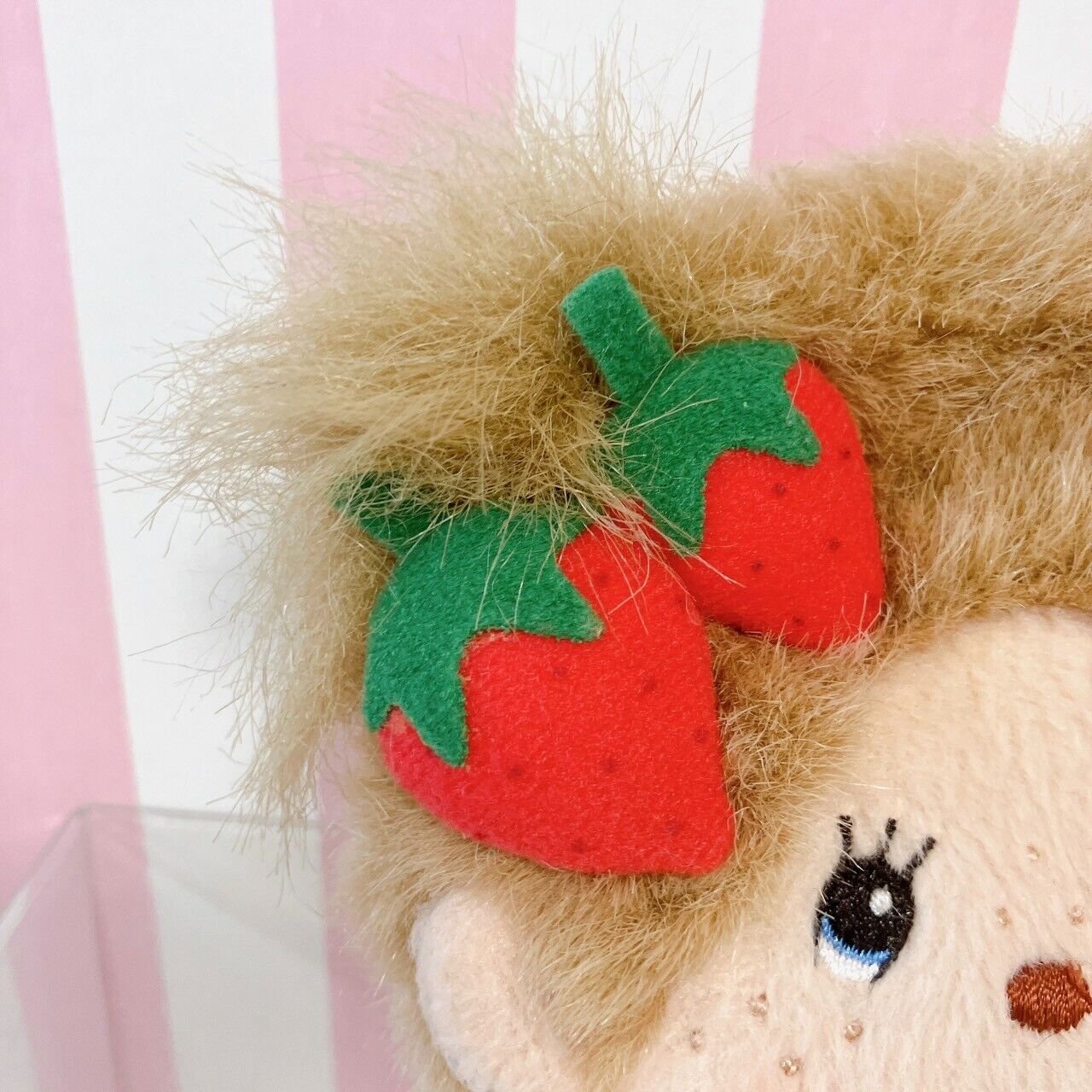 Monchhich Coin Case Purse Monkey Strawberry Fluffy Brown Kawaii Character Rare