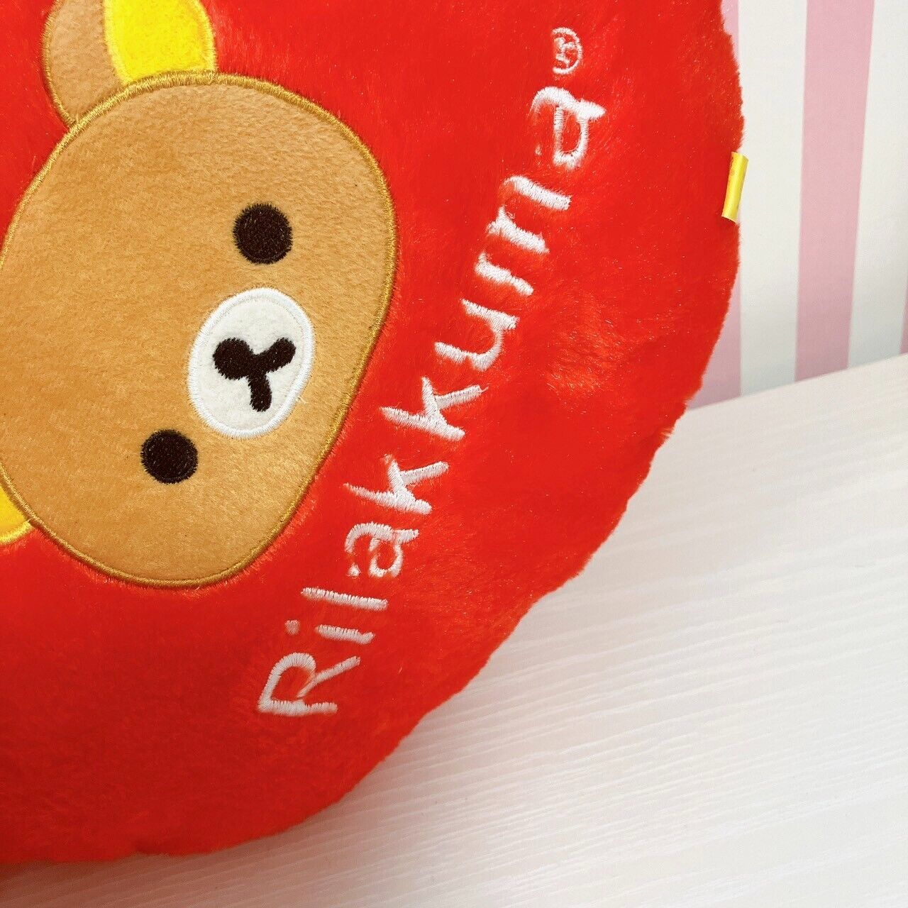 San-x Rilakkuma Korilakkuma Cushion Set 2 Heart Pink Red Bear Ribbon Present