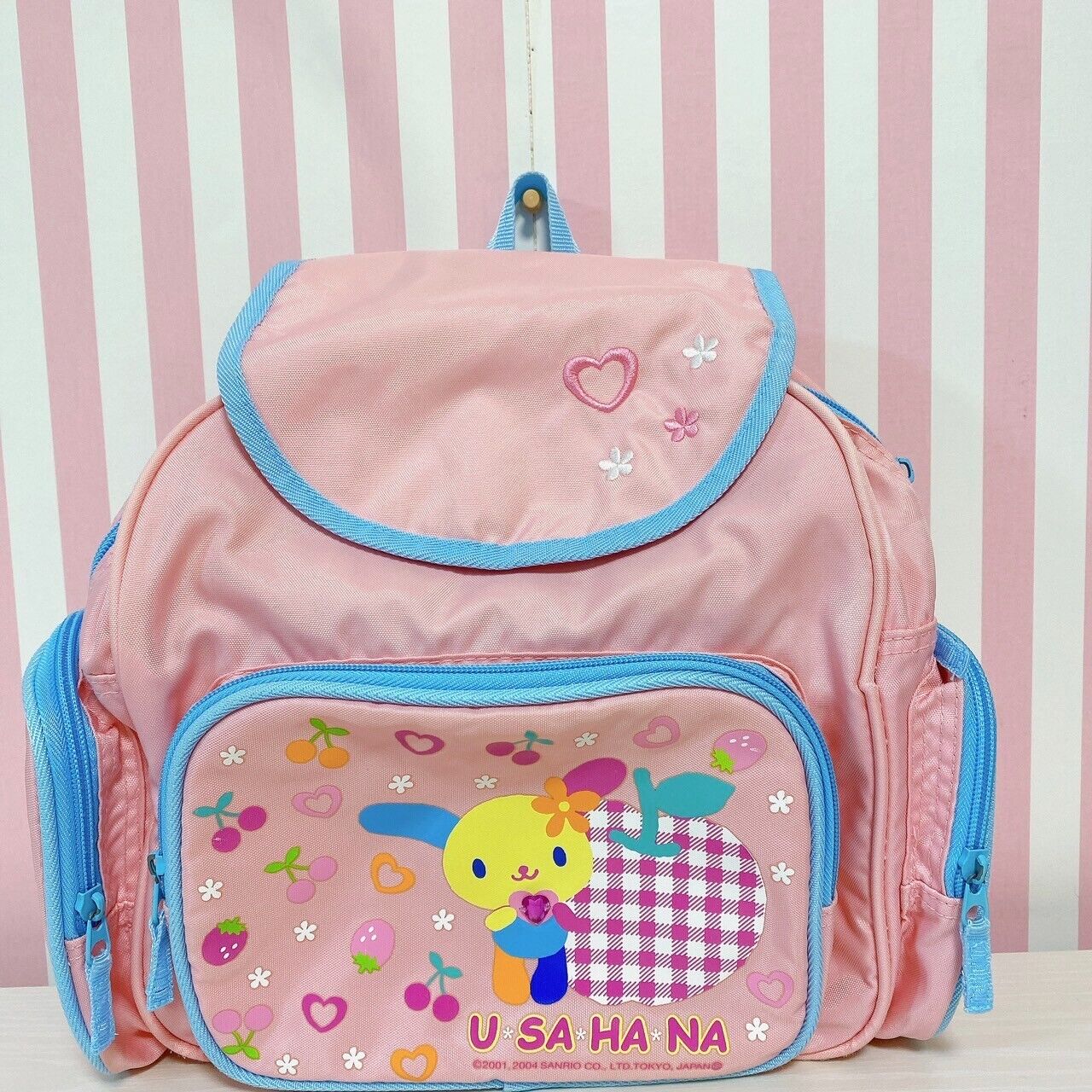 Sanrio Usahana Backpack Rucksack Bag School Heart Pink Apple Cherry Kawaii Rare