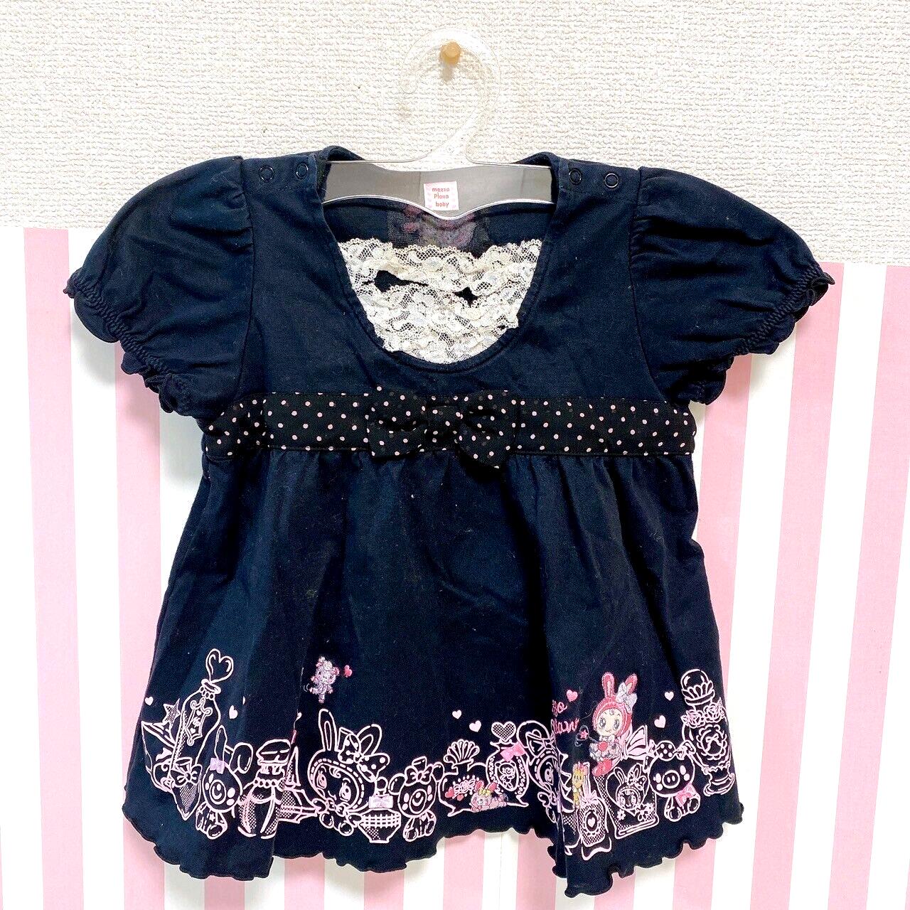 Mezzo Piano Dress Black 100 Berrie Ribbon Frill Lace Castle Kawaii Character