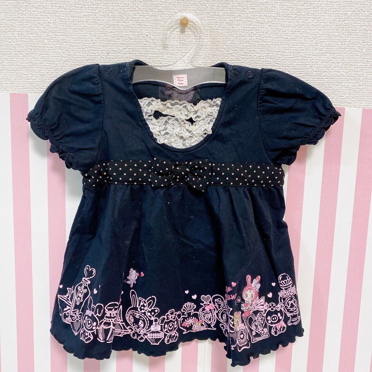 Mezzo Piano Dress Black 100 Berrie Ribbon Frill Lace Castle Kawaii Character