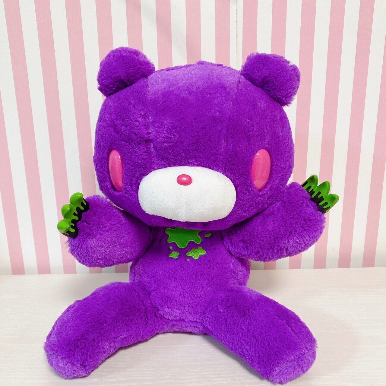 TAiTo Gloomy Bloody Bear Horror Tone Purple Plush Doll Soft Stuffed Toy Rare