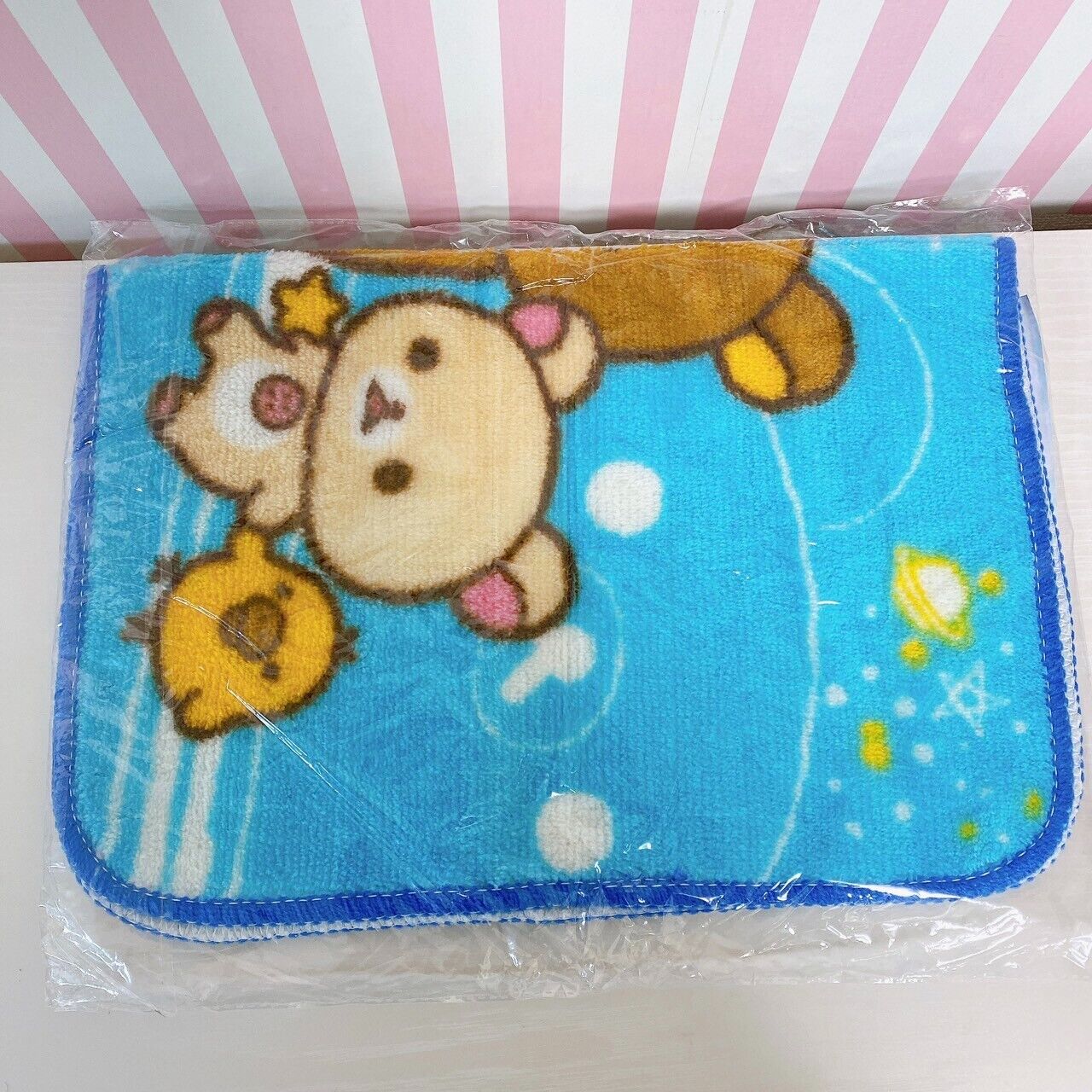 San-X Rilakkuma Korilakkuma Kiiroitori Rug Mat Blue Star Universe Space Fluffy