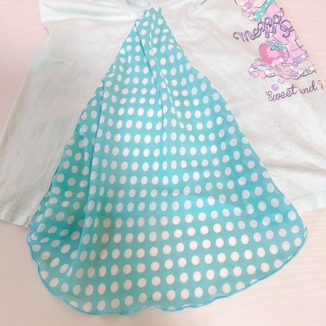 Mezzo Piano Kids Tank Top Tops 140cm No Sleeve Blue Dot Parfait Sweets Ribbon