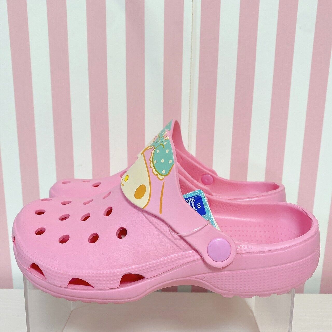 Sanrio My Melody Sandal Shoes 24.5cm Pink Rabbit Ribbon Tag New Character Kawaii