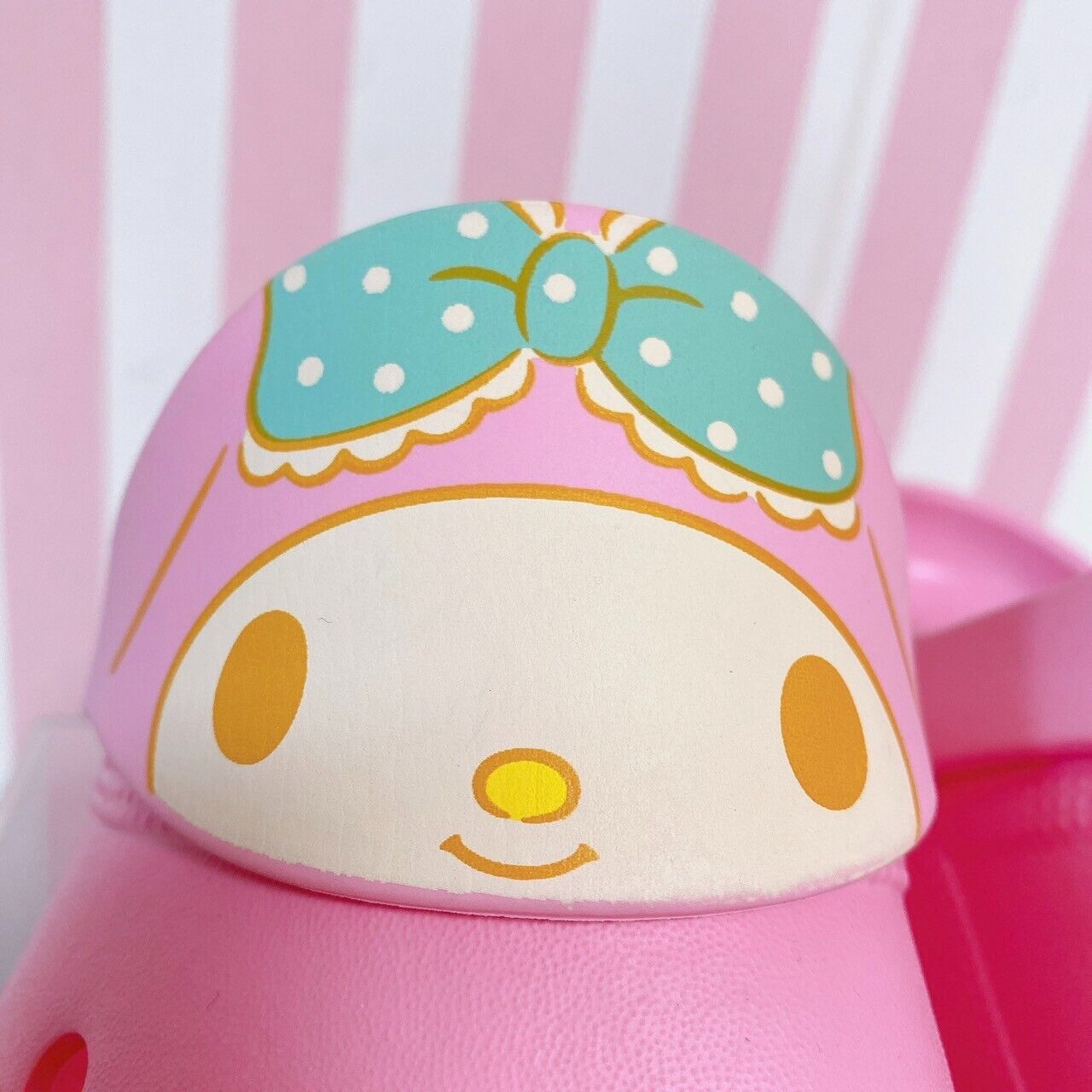 Sanrio My Melody Sandal Shoes 24.5cm Pink Rabbit Ribbon Tag New Character Kawaii