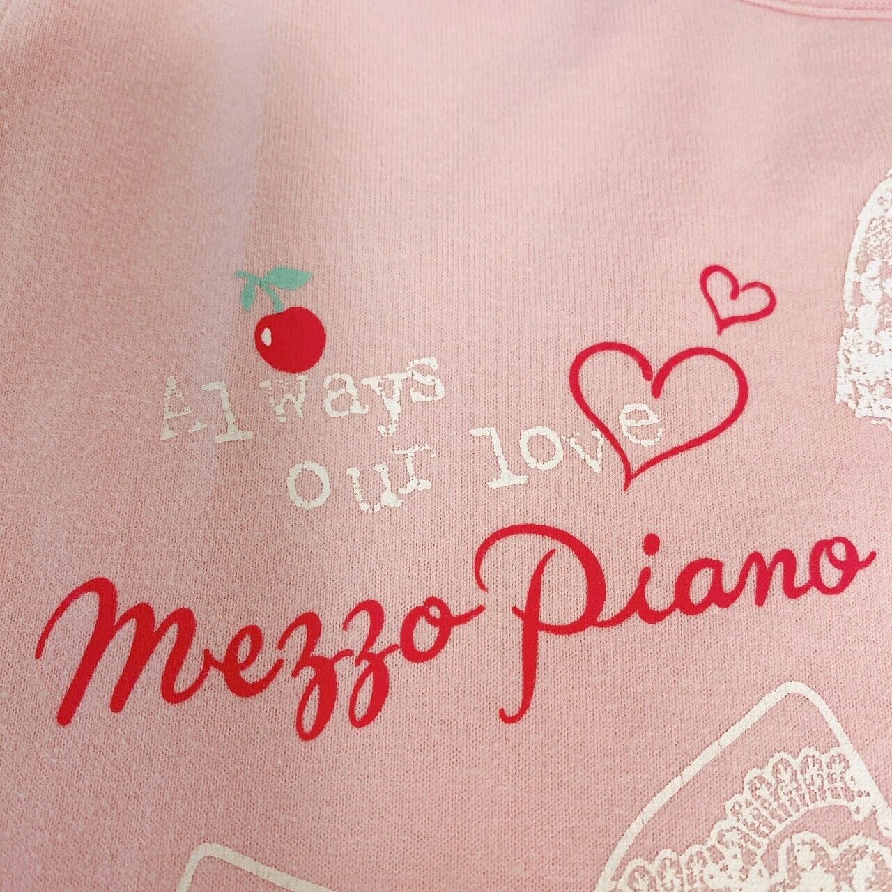 Mezzo Piano One Piece Dress 140cm Strawberry Frill Ribbon Short Sleeve Kawaii