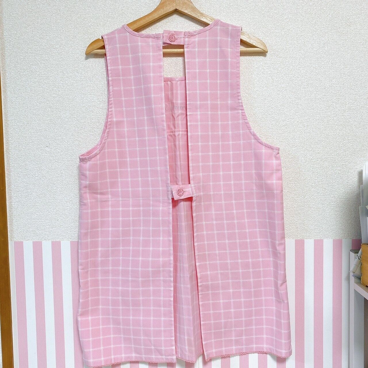 Sanrio Charmmy Charmy Kitty Apron Pink Plaid Heart Rose Flower Character Kawaii