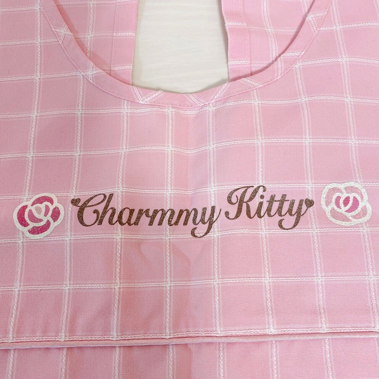 Sanrio Charmmy Charmy Kitty Apron Pink Plaid Heart Rose Flower Character Kawaii