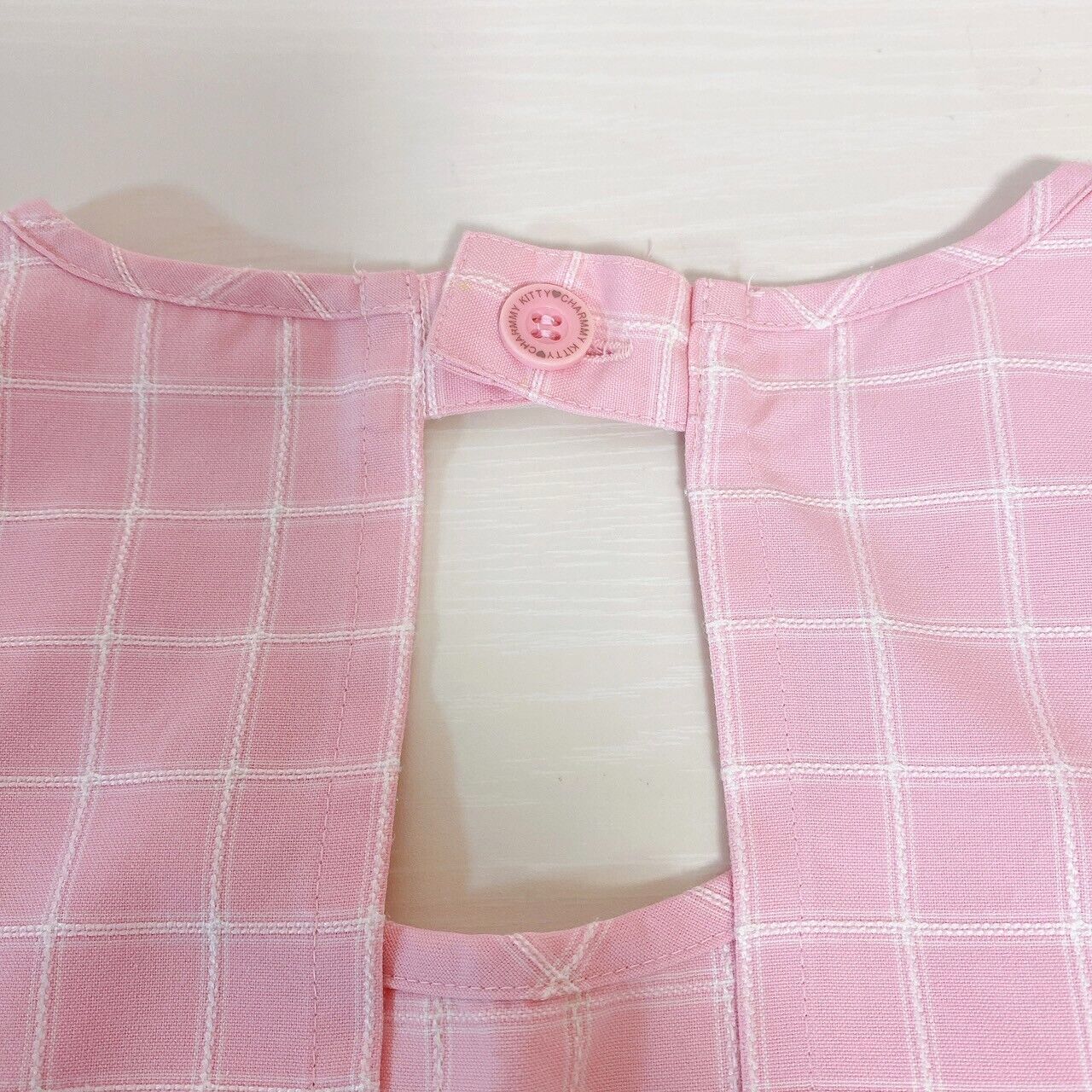 Sanrio Charmmy Charmy Kitty Apron Pink Plaid Heart Rose Flower Character Kawaii