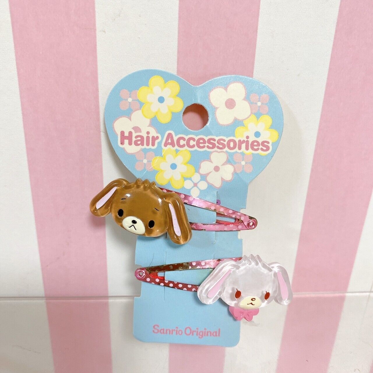 Sanrio Sugar Bunnies Hairpin Set 2 Hair Accessory Shirousa Kurousa Rabbit Dot