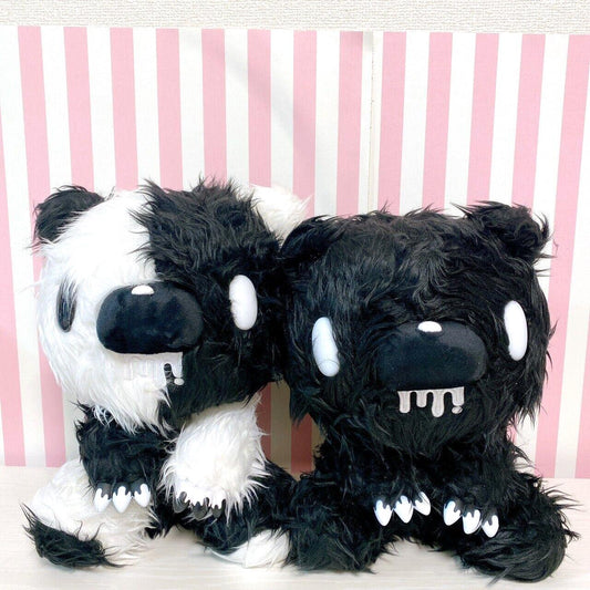 Taito Gloomy Bear Bloody Plush Set 2 Soft Stuffed Toy Mono Asymmetry White Black