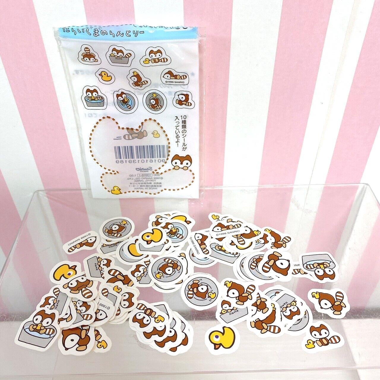 Sanrio Taraiguma no Laundry Sticker Set Stationery Bear Raccoon Kawaii Character