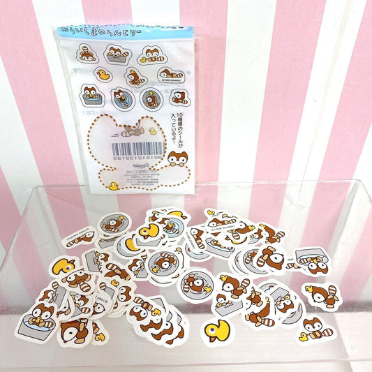 Sanrio Taraiguma no Laundry Sticker Set Stationery Bear Raccoon Kawaii Character