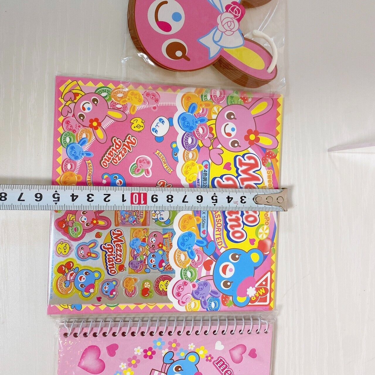 Mezzo Piano Stationery Set Mimi Popo Bear Rabbit Pink Blue Memo Pencil