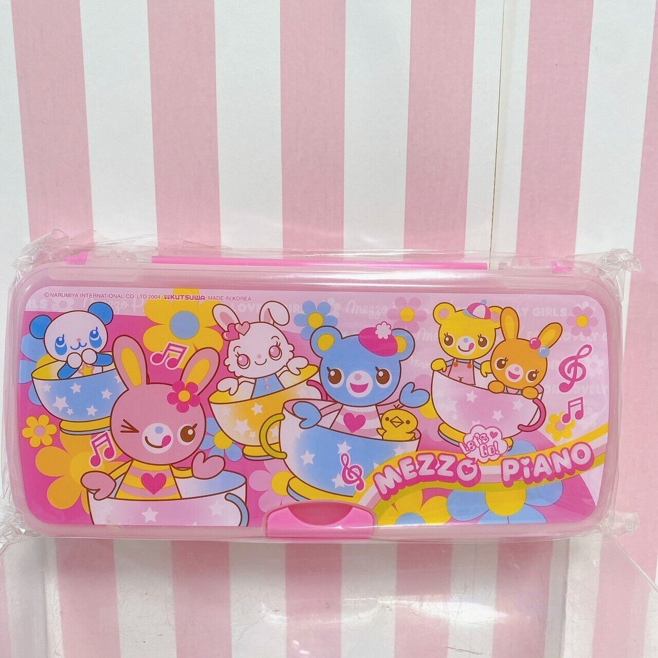 Mezzo Piano Stationery Set Mimi Popo Bear Rabbit Pink Blue Memo Pencil