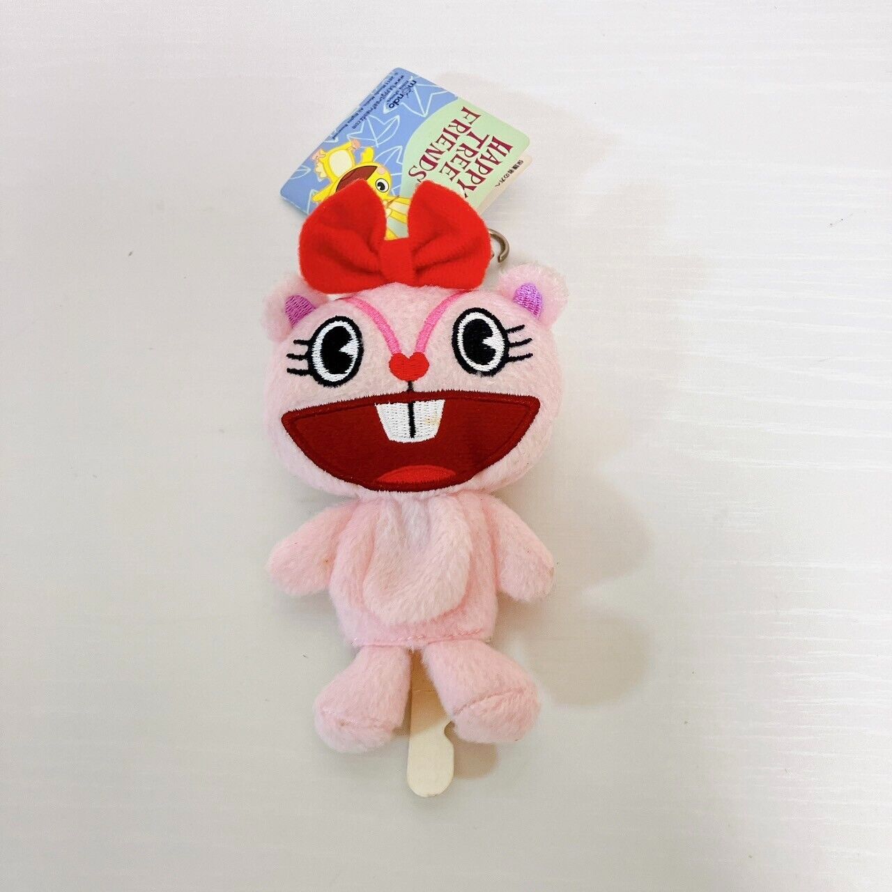 Happy Tree Friends HTF Giggles Key Cover Pink Ribbon Plush Soft Stuffed Toy Rare