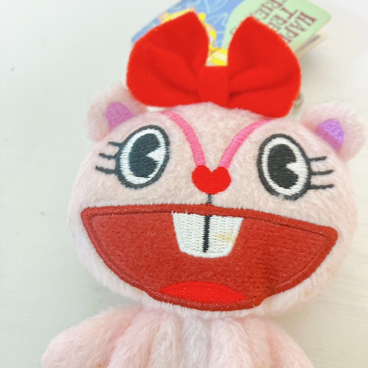 Happy Tree Friends HTF Giggles Key Cover Pink Ribbon Plush Soft Stuffed Toy Rare