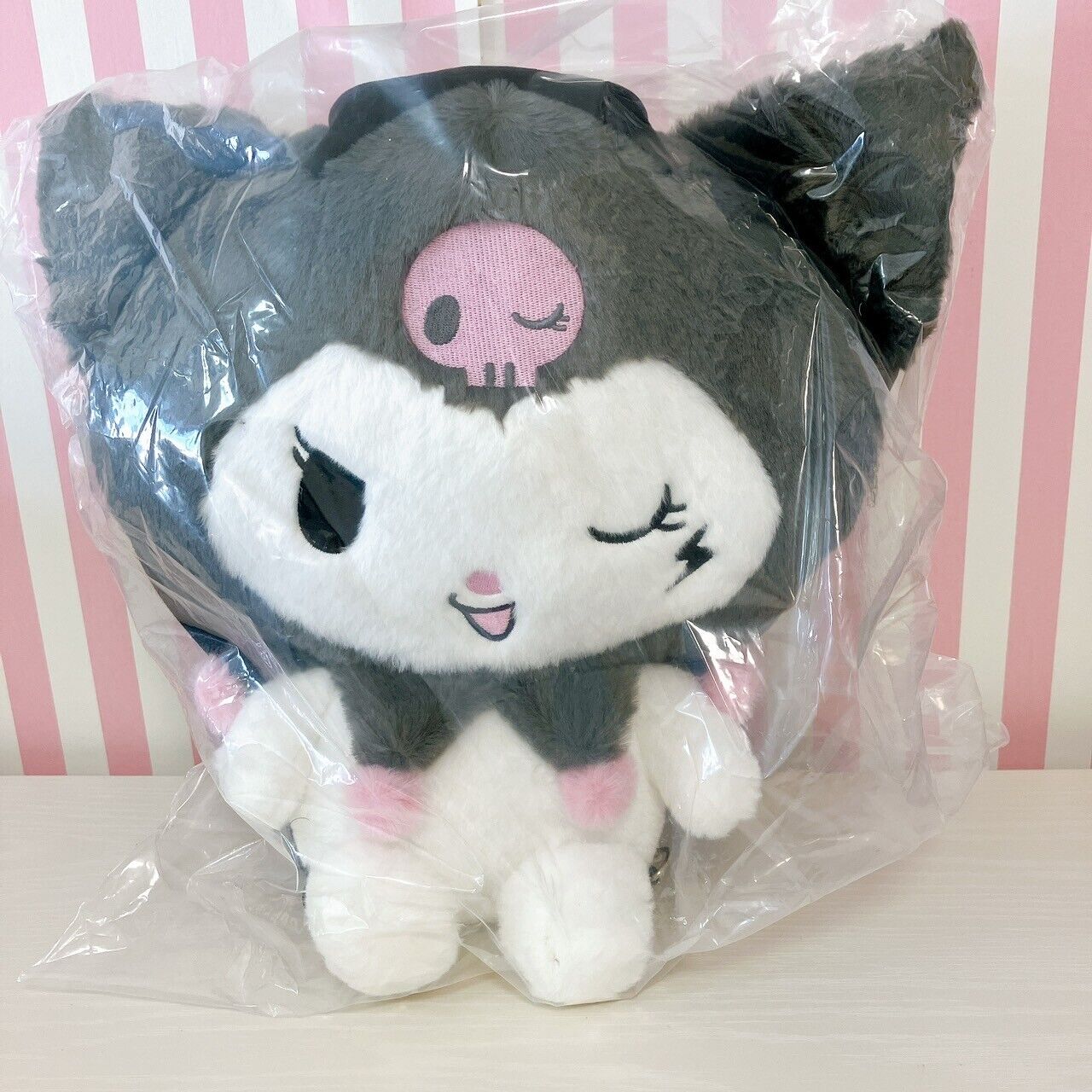 Sanrio Kuromi Backpack Rucksack Bag Plush Doll Soft Toy Skull Kawaii Character