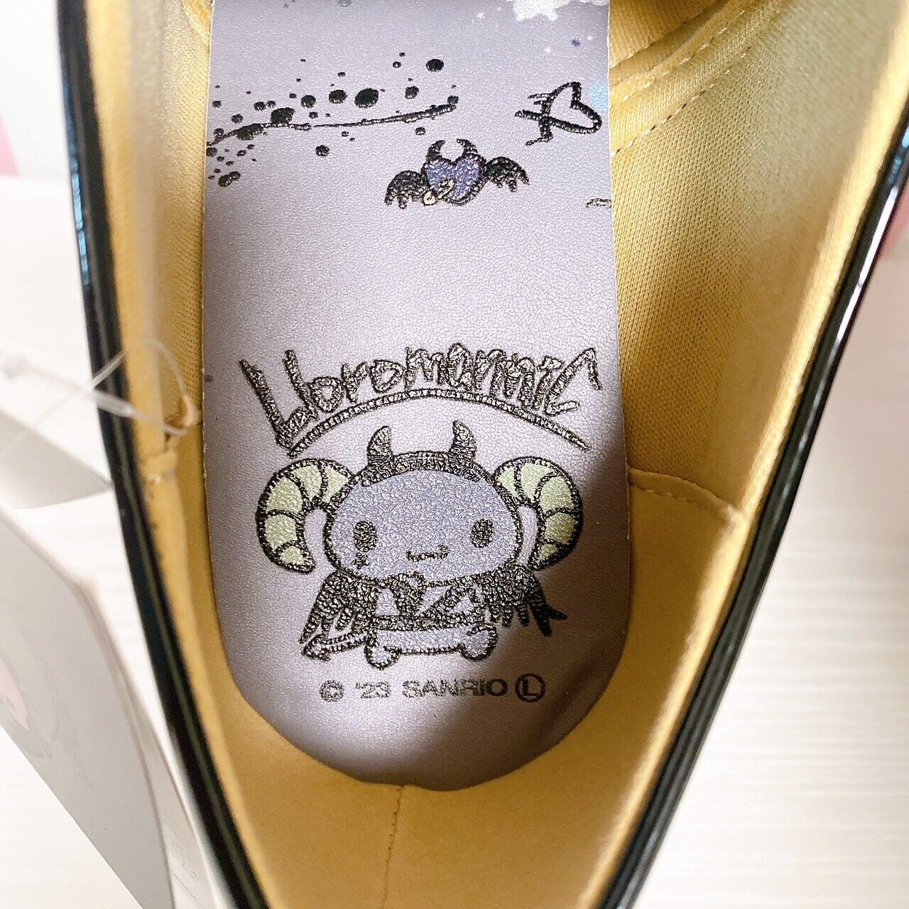 Sanrio Lloromannic Avail Collaboration Black Mannish Shoes Devil Ribbon Heart L