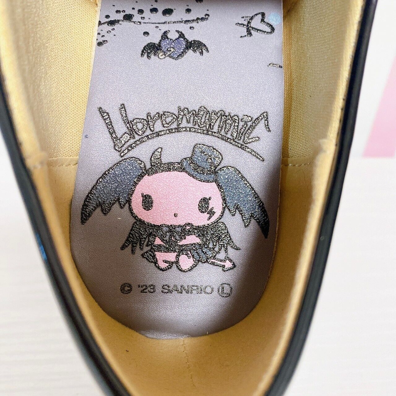 Sanrio Lloromannic Avail Collaboration Black Mannish Shoes Devil Ribbon Heart L