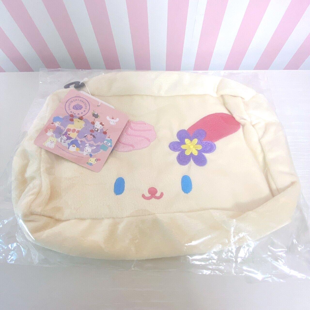 Sanrio Usahana Avail Collaboration Shaggy Pouch White Rabbit Face Flower Kawaii