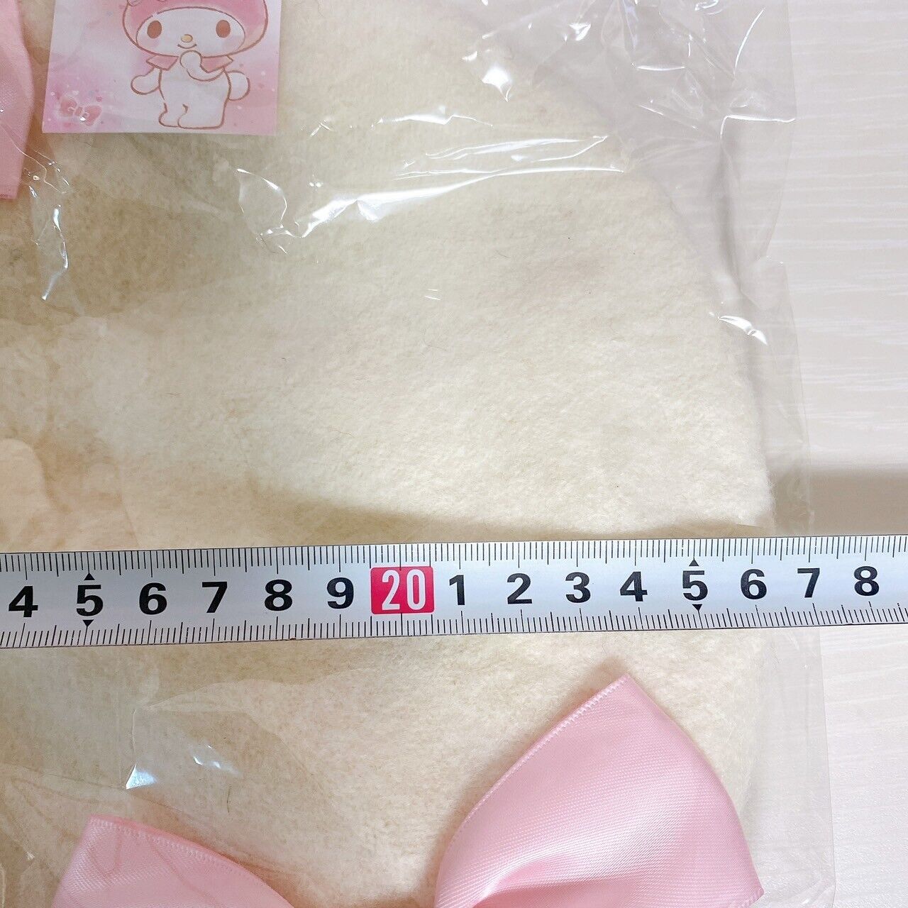 Sanrio My Melody Avail Collaboration Beret Hat Pink White Ears Ribbon Fluffy