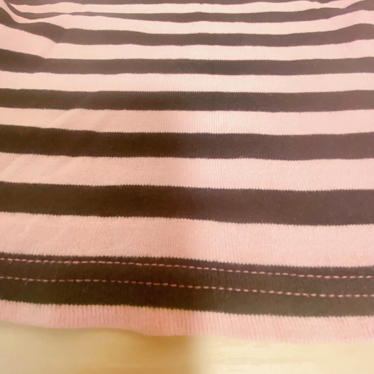 Mezzo Piano Long Sleeve T-Shirt Tops 120cm Pink Black Stripe Strawberry Ribbon